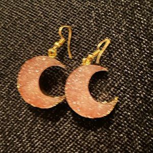 Retro, Fashion, Ethnic Style Pink Moon Earrings